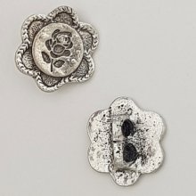 Flower charm Metal N°084 Silver