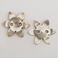 Flower Charm Metal N°090 Silver Zamak