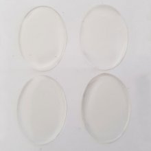 4 self-adhesive Resin Cabochons of 18 x 25 mm Transparent
