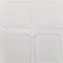 4 Self-adhesive Resin Cabochons of 25 x 25 mm Transparent