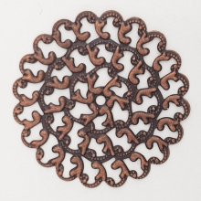 Flower Charm Metal N°102 Copper Engraving