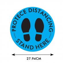 Black and Blue Social Distancing Floor Stickers