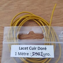 1 meter Smooth leather round cord Gold 1 mm