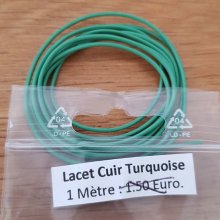 1 meter Round smooth leather cord Turquoise 1 mm