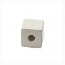10 Wooden Beads Cube / Square 10 mm White