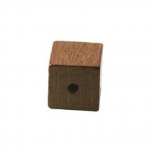 10 Wooden Beads Cube / Square 10 mm Dark Brown