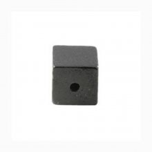 10 Wooden Beads Cube / Square 10 mm Black