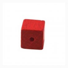 10 Wooden Beads Cube / Square 10 mm Red