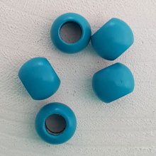 5 Wooden Beads Round 14/11 mm Turquoise