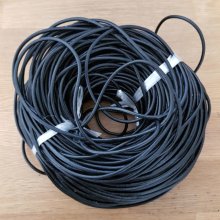 10 meters Round smooth leather cord Black 3 mm