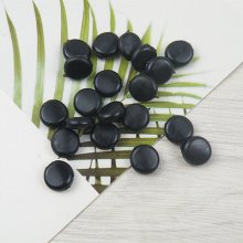 Elastic fastener buckle Black Rubber Pebble N°02 x 100 pieces