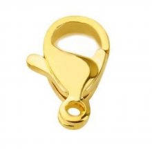 1 Stainless Steel Carabiner Clasp 10 x 5 mm Gold