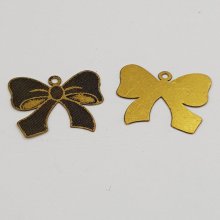 Charm Node N°17 bow tie charm ribbon in fine gold metal