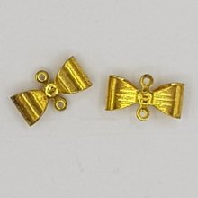 Charm Node N°19 bow tie charm gold metal ribbon