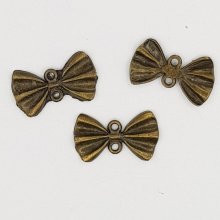 Charm Node N°22 Bronze metal ribbon bow tie charm