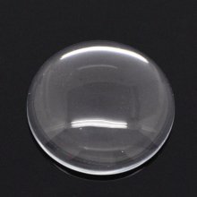 Cabochon Round 25 mm in clear burr glass N°11 standard