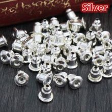10 Earring pushers silver plated
