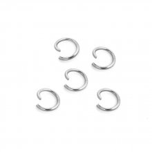 10 Open joint rings 08 mm Stainless steel