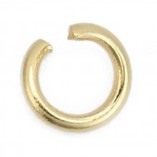 10 Open joint rings 04 mm Stainless steel gold-plated N°02