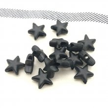 Elastic fastener with black rubber star buckle N°03 x 10 pieces