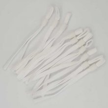 10 White elastic cord bands with adjustable buckle for mask attachment. N°02.