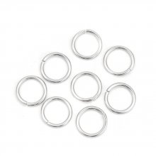 10 Open joint rings 12 mm Stainless steel