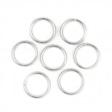 10 Open joint rings 15 mm Stainless steel