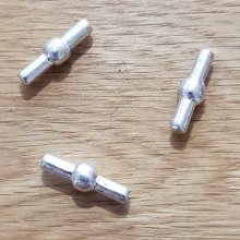 Hollow Pvc cord clasp 5 mm silver