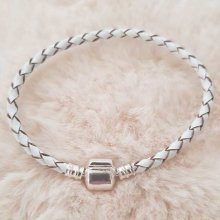 European Clip Bracelet Plain 01 FROM 15 TO 23 CM White