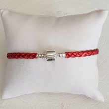 European Clip Bracelet Plain 03 FROM 15 TO 23 CM Red