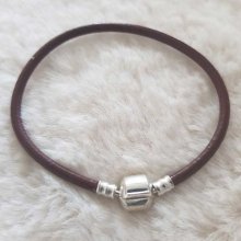 European smooth clip bracelet Uni 01 FROM 15 TO 23 CM Brown