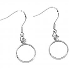 10 earring cabochon holders 25 mm N°06 Silver
