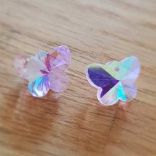 Glass faceted butterfly charm N°01-01