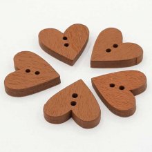 Brown heart button N°01-02