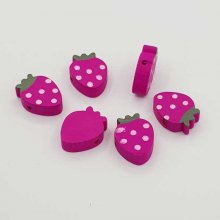 Wooden bead strawberry shape purple N°01-04