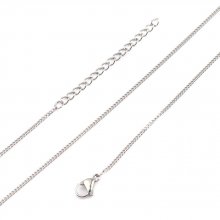 Necklace N°05-02 in stainless steel mesh horse of 45 cm