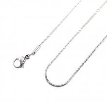 Necklace N°09 in stainless steel snake mesh of 51 cm