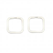 Key ring square shape Stainless steel 30 x 30 mm
