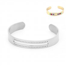Stainless Steel 10 mm semi open cuff bracelet N°07