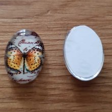 Oval Cabochon 13 x 18 mm Butterfly N°01