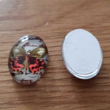 Oval Cabochon 13 x 18 mm Butterfly N°05