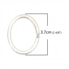 Key ring oval shape Stainless steel 37 x 29 mm