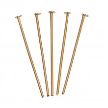 10 Nails 30 mm flat head 14K gold plated