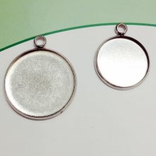 Round cabochon holder 12 mm Stainless steel N°05 Closed ring