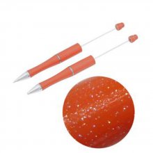 Brown Orange Glitter Bead Decorating Pen to customize x 1 piece