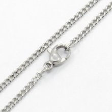 Necklace N°14 in stainless steel 50 cm Silver