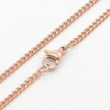 Necklace N°14 in stainless steel 50 cm (22') Pink gold