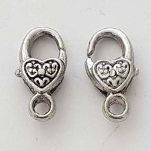 1 Heart Clasp 17 x 09 mm