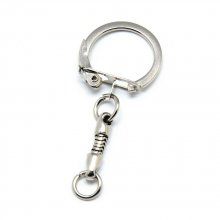 Silver metal key ring 5 cm