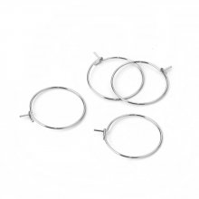 Silver Creole Earring Holder Stainless Steel N°03-20 mm x 5 pairs
